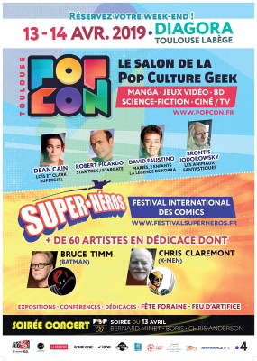 Affiche du salon POPCON et Super-heros